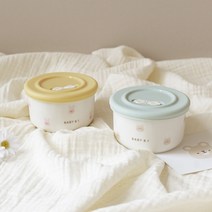 베이비앤아이 도자기 이유식용기 220mL 밀폐 보관 이유식기, 바니
