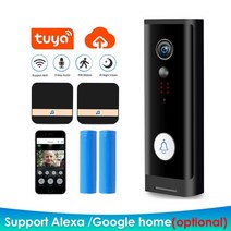 스마트 도어벨 무선초인종 현관 벨 종 새로운 tuya 비디오 초인종 홈 지원 alexa google 2.4g wifi 보안 아파트 블랙용 무선 인터콤, 옵션 4, 영국 플러그