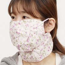 크로바 안면 볼 먼지 자외선 차단 마스크, 꽃무늬(옥색), 크로바마스크-볼타입
