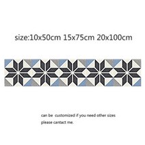 모자이크 바닥 욕실 베란다 현관 타일 모자이크타일 시트지 모로코 스타일 diy 모자이크 벽 타일 스티커 허리 라인 벽 스티커 주방 접착 욕실 화장실 방수 pvc 월페이퍼, 3, 15x75cm