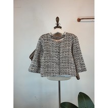 봄 여성 라운드 7부 싸개단추 벌룬 베베 자켓