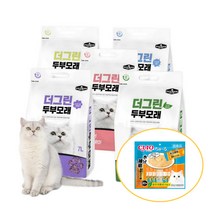 더그린 프리미엄 고양이 두부모래 5종류향[향선택] 7L x 4개, 우유향(7Lx4개), 츄르20P랜덤