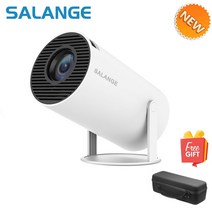 프로젝터 미니 휴대용 Salange HY300 듀얼 와이파이 200 4K 안드로이드 ANSI 1280x720P 홈 시네마 야외, 7.HY300 Add Case - AU 플러그