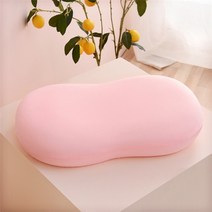 멜로우폼 메모리폼 곧추 베개 거북목교정 초등학생 목이편한 베개 새로운 메모리 폼 슬로우 리바운드 슈퍼 소프트 고양이 배꼽 성인 어린이 목 보호 편안한 수면 홈 35x55cm, 분홍색