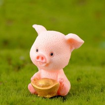미니어처소품 병 음식 과일 빵 귀여운 포춘 돼지 수지 미니어처 공예 크리스마스 펜던트 럭키 피기 케이크 토퍼 장식 diy 마이크로 풍경 새해 2021, 3