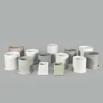 도자기 원형 사각 사무실 거실 인테리어화분, 11. 슬라이드 원형 화분 (화이트), (22x15.5x21.5)