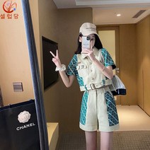 셀럽당 여성 반팔 반바지 세트 투피스