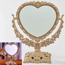 하트 탁상거울 21X25CM 받침대거울 스탠드형거울