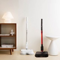 한샘 퍼펙트 물분사 셀프 스탠딩 무선 대용량 물걸레 청소기, 블랙