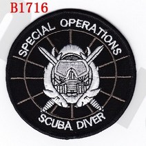 스킨스쿠버 잠수 레귤레이터 옥토퍼스 호흡기 자수 패치 씰 팀 특수 작전 스쿠버 다이버 사기 전술 밀리터, 03 BK