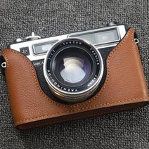 카메라 케이스 가죽 파우치 Funper 야시카 35GS 가죽케이스 순수공 리얼 버킷백 필름 베이스, 10 브라운(광마 가죽)