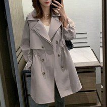 순이들 여성 쓰리버튼 하프 트렌치 코트