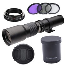 카메라렌즈 Lightdow-500mm1000mm F8 수동 망원 프라임 렌즈 2X 컨버터 포함 3 개 67mm 필터 소니 펜탁스 O, 니콘, 검은색