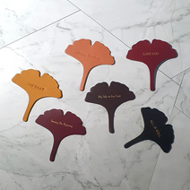 가죽 책갈피 ITALY 이니셜 각인, 일반 압인, B타입, 와인