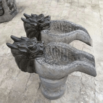 용머리분수 야외 분수대 석재 장식품 연못 정원, 용머리 길이 40 높이 40 폭 18cm