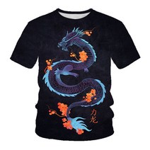 조폭셔츠 용무늬 새로운 여름 뜨거운 판매 드래곤 토템 패턴 디지털 인쇄 반팔 남성 맞춤형 느슨한 티셔츠
