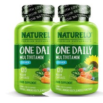 영국 내추렐로 NATURELO 데일리 멀티비타민 포 맨 with 내추럴 푸드 베지터블 추출물 120캡슐, 2팩