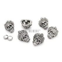 CRAFTMEmore Crowned Skull Ghost Rivet Stud Punk Buttons for Bracelet Bag Leathercraft Belt DIY １1 x, 1
