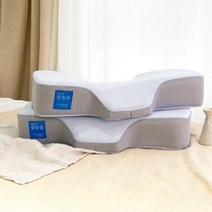잠솔솔 메모리폼 기능성 경추베개, 메쉬블루 1+1