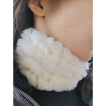 래빗퍼 넥워머 골프여성워머, 아이보리