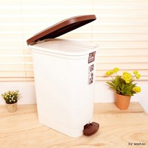 (ABM도매콜) 직사각 페달 휴지통 (대) 17L, 단품