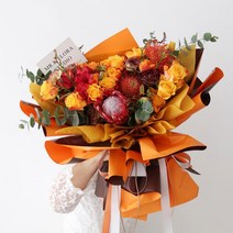 키밍 꽃다발 포장지 부케 재롱잔치 발표회 졸업식, 그레이핑크+딥그레이