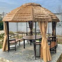 원형파고라 파라고 썬룸 글램핑 펜션 가제보, 직경3m+의자+티테이블+테이블