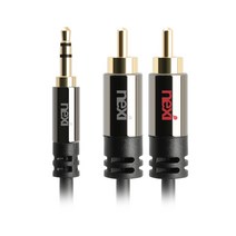 (NEXI) 3.5mm 스테레오 2RCA케이블 1M 1.5M 2M 3M 금도금커넥터 알루미늄재질 크롬코팅 슬림형케이블