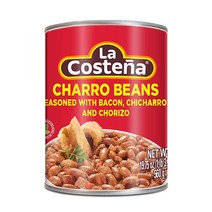 LA Costeña 홀 차로 빈 | 양파 마늘 초리조 베이컨 치카론 토마토가 함유된 핀토 빈 | 569.9g(19.5온스) 캔 (12팩)