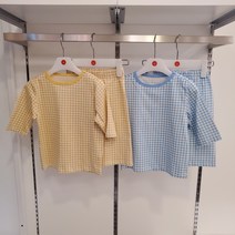 래핑차일드 부평점 실내 실외 구분없이 입을 수 있는 라운지웨어 체크 7부 상하세트 B3I29-7I4-OI LHC