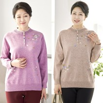 [엄마옷 로즈맘] 오색자수반폴라티셔츠
