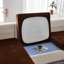 Airldianer 벨벳 솔리드 컬러 소파 쿠션 커버 거실 탄성 소파 funiture 수호자 소파 커버 strenth slipcovers, L자형, 갈색