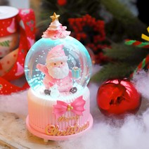 크리스마스 별트리 워터볼 (핑크 산타) 8cm, 단품