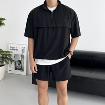 데일트 남자 반팔 아노락 밴딩 반바지 트레이닝복 세트