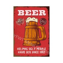 빈티지 녹슨 금속 주석 기호 자동차 엔진 수리 바 펍 레스토랑 금속 상패 차고 정비공 빈티지 벽 장식, KK030-6, 20x30cm