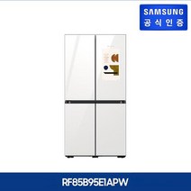 삼성 비스포크 패밀리허브 냉장고 4도어 글래스 [RF85B95E1APW], 글램 화이트+핑크