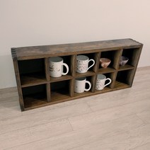 casa2580 느릅나무 10칸 막힌 머그 장식장 컬렉션 벽걸이