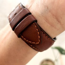 르보 갤럭시워치 6/5/4 호환 스트랩 이탈리안 베지터블 가죽스트랩, 딥 와인