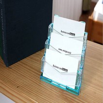 테이블 카운터 명함꽂이 아이홀더(3단 파랑) 4506 연결용 대리운전 식당 카운터 플라스틱 홀더 아크릴