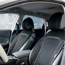설레노 3D 에어매쉬 통풍시트 가죽 자동차 버켓 시트커버 교체 1P, 에어매쉬시트커버, 블랙, 1개