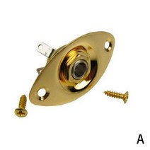 일렉트릭 기타 픽업 타원형 6.35mm 출력 잭 플레이트 소켓 LP 액세서리, [03] Gold