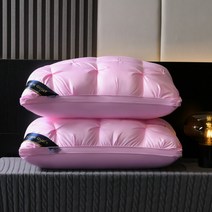 1+1 힐튼 5성급 호텔 베개 항균 항진드기 꺼짐없는 수면용 2개 묶음 3종 높이 배게, 핑크(1+1)1400g