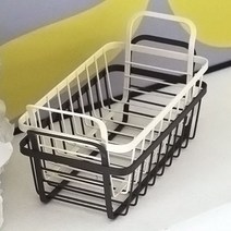 소피아 양손 바스켓 철제 손잡이바구니 와이어트레이 정리함, 화이트