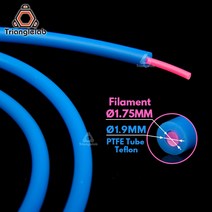 3D프린터 부품 소모품 Trianglelab PTFE 튜브 Teflonto hotend, 블루 2M