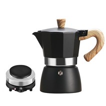 사무실커피머신 가정용 업소용 자취 커피머신 Moka Pot 핸드 브루 커피 포트 이탈리아 에스프레소 머신 바닥 필터 고압 추출, 300ml electric stove_CN