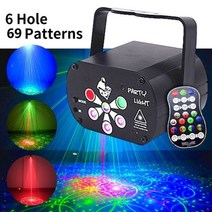 Led Dj 레이저 파티 빛 오로라 패턴 USB 스트로브 조명 98 클럽 크리스마스 생일 무대 프로젝트, USB Rechargeable, 6 Hole 69 Patterns