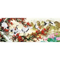 더라이트 3D 보석십자수 학 매화 DIY키트 20071930 구슬/비즈 DIY 키트, 120*50cm