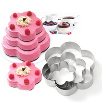 홈베이킹 스텐 무스링 3종세트(꽃) 베이킹 케익틀