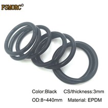 고무바킹 고무패킹 캡 실리콘패킹 OD8 ~ 440mm * 3mm 두께/CS 블랙 EPDM o 링 산 및 알칼리 저항 방수 마, 139 OD330x3mm  1pcs