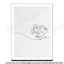 웨이크보드 줄 로프 웨이크 보딩 라인 아트 스포츠 프린트 수영 인간 스케치 운동 선수, [13] 80x120CM No Frame, [01] canvas 1